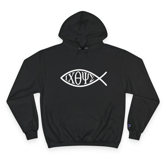 Ichthys: The Original Sign of Faith Under Fire ~ Champion Hoodie