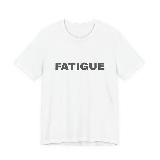 BLACK FATIGUE — Minimalist Bold Text T-Shirt (Black & Brown Editions)