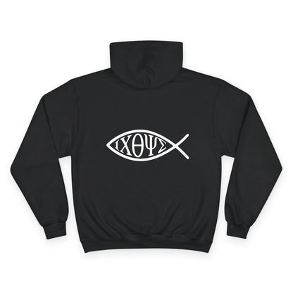 Ichthys: The Original Sign of Faith Under Fire ~ Champion Hoodie