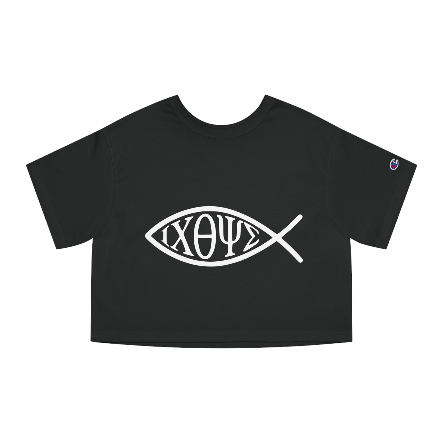 Ichthys: The Original Sign of Faith Under Fire ~ Champion Women's Heritage Cropped T-Shirt