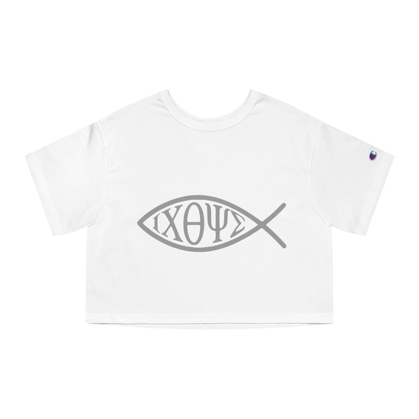 Ichthys: The Original Sign of Faith Under Fire ~ Champion Women's Heritage Cropped T-Shirt