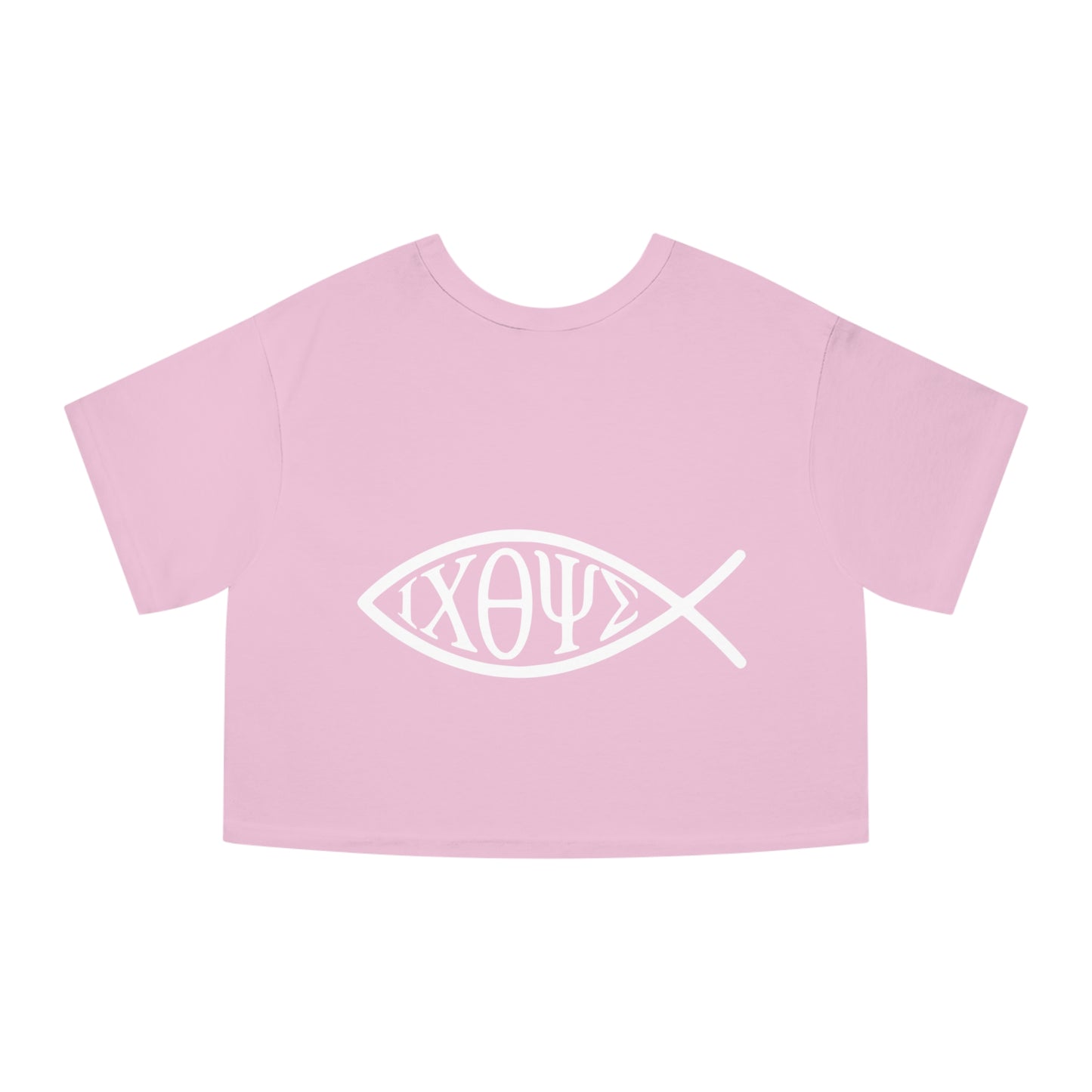 Ichthys: The Original Sign of Faith Under Fire ~ Champion Women's Heritage Cropped T-Shirt