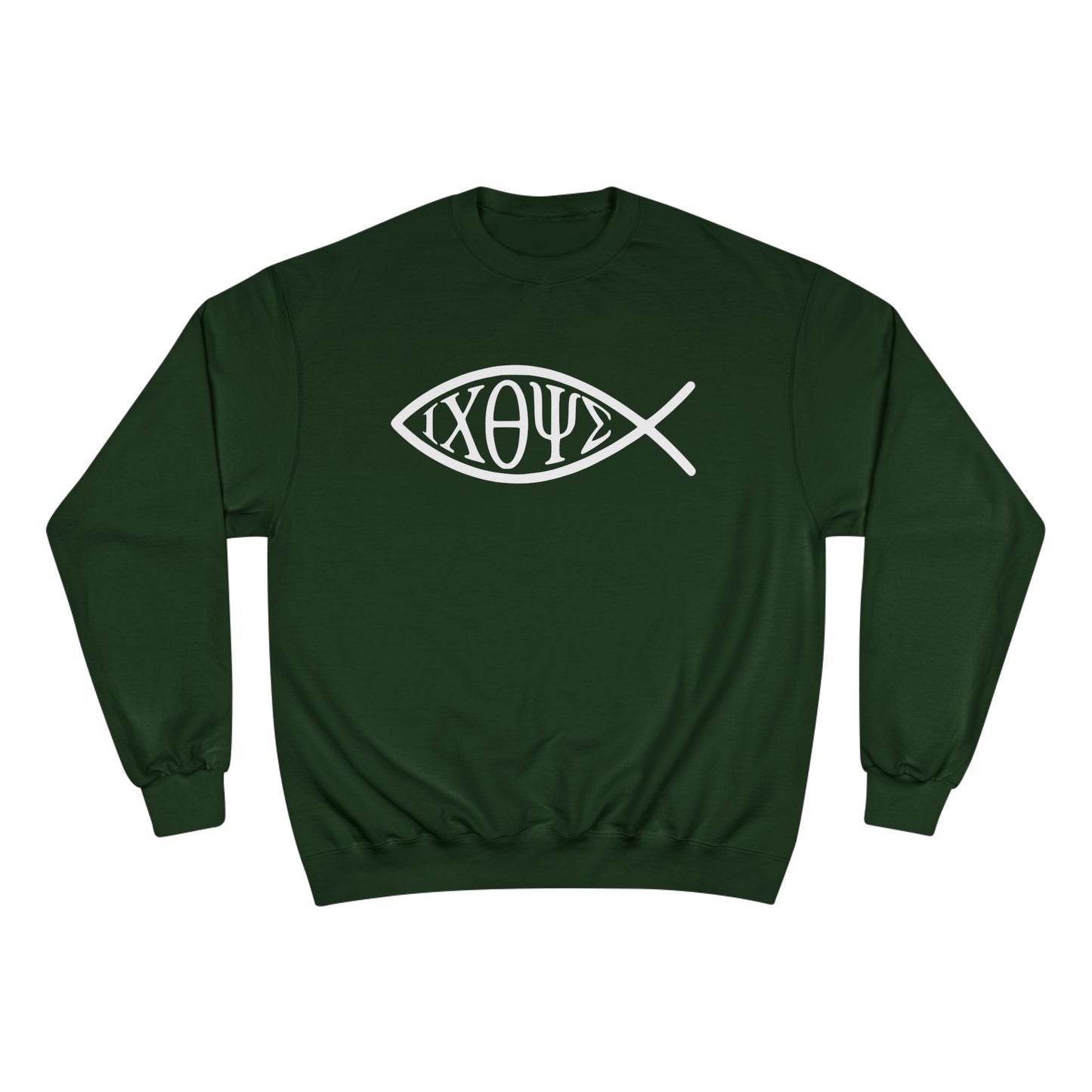 Ichthys: The Original Sign of Faith Under Fire ~ Champion Sweatshirt