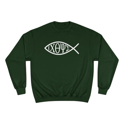 Ichthys: The Original Sign of Faith Under Fire ~ Champion Sweatshirt