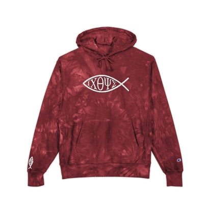 Champion® Reverse Weave® Tie-Dye Hoodie — ICHTHYS (If You Know, You Know)