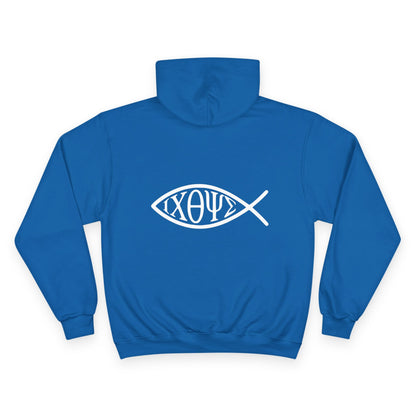 Ichthys: The Original Sign of Faith Under Fire ~ Champion Hoodie