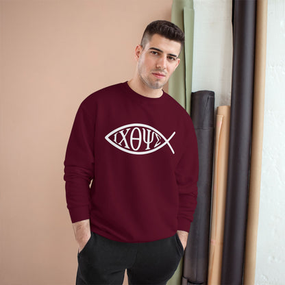 Ichthys: The Original Sign of Faith Under Fire ~ Champion Sweatshirt
