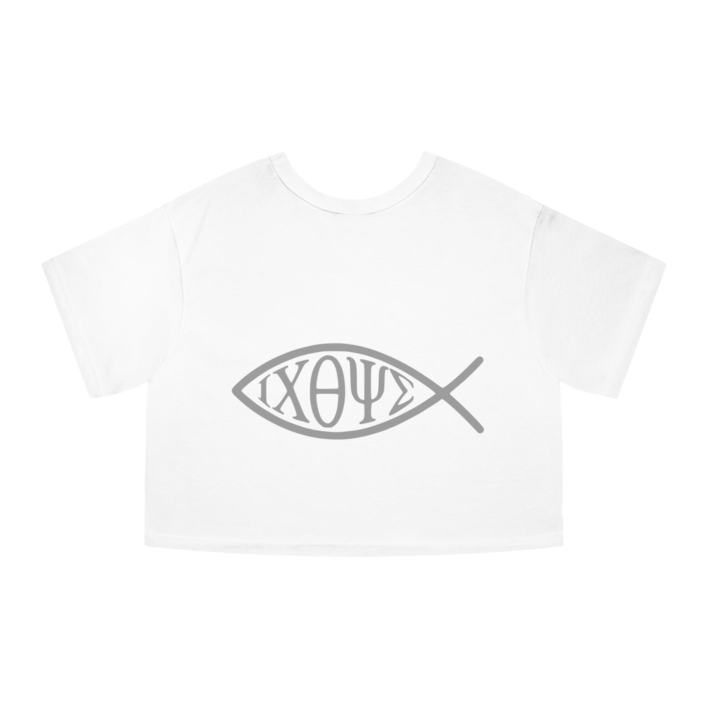 Ichthys: The Original Sign of Faith Under Fire ~ Champion Women's Heritage Cropped T-Shirt