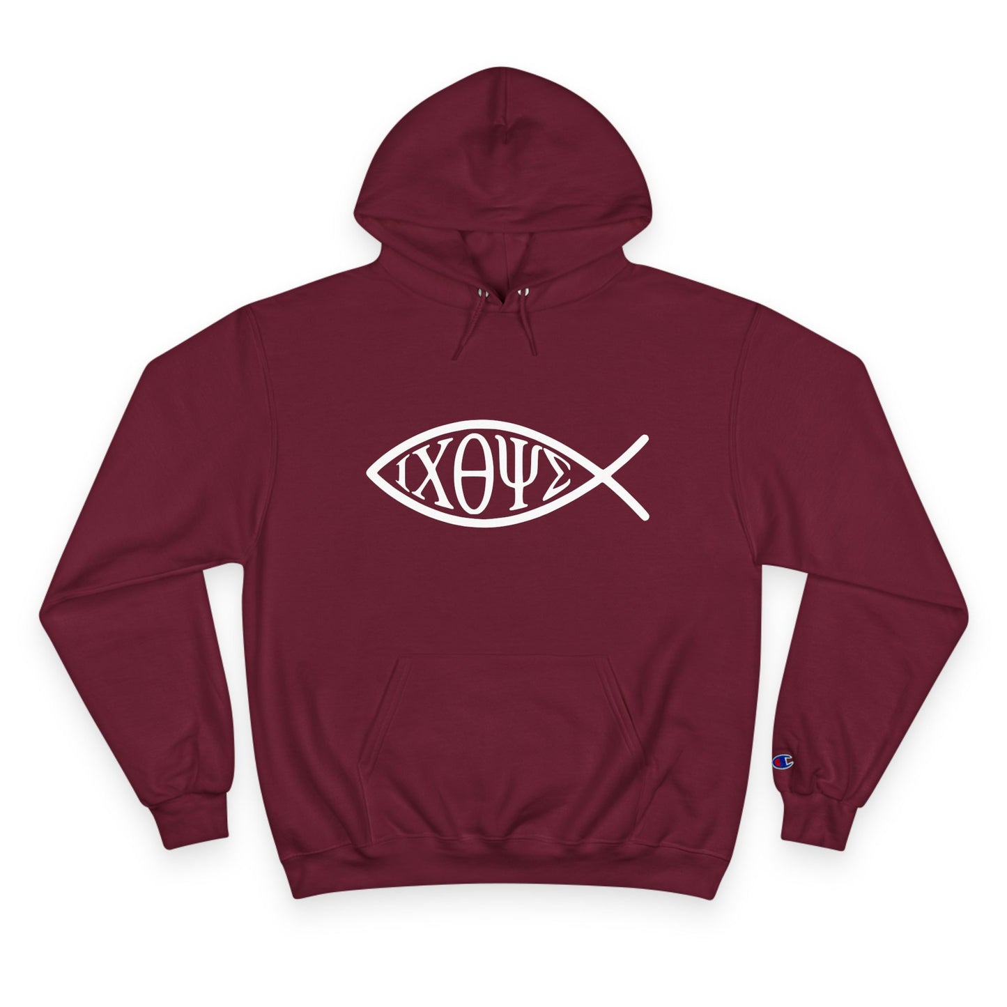 Ichthys: The Original Sign of Faith Under Fire ~ Champion Hoodie