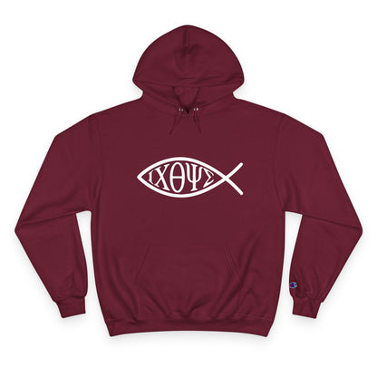 Ichthys: The Original Sign of Faith Under Fire ~ Champion Hoodie