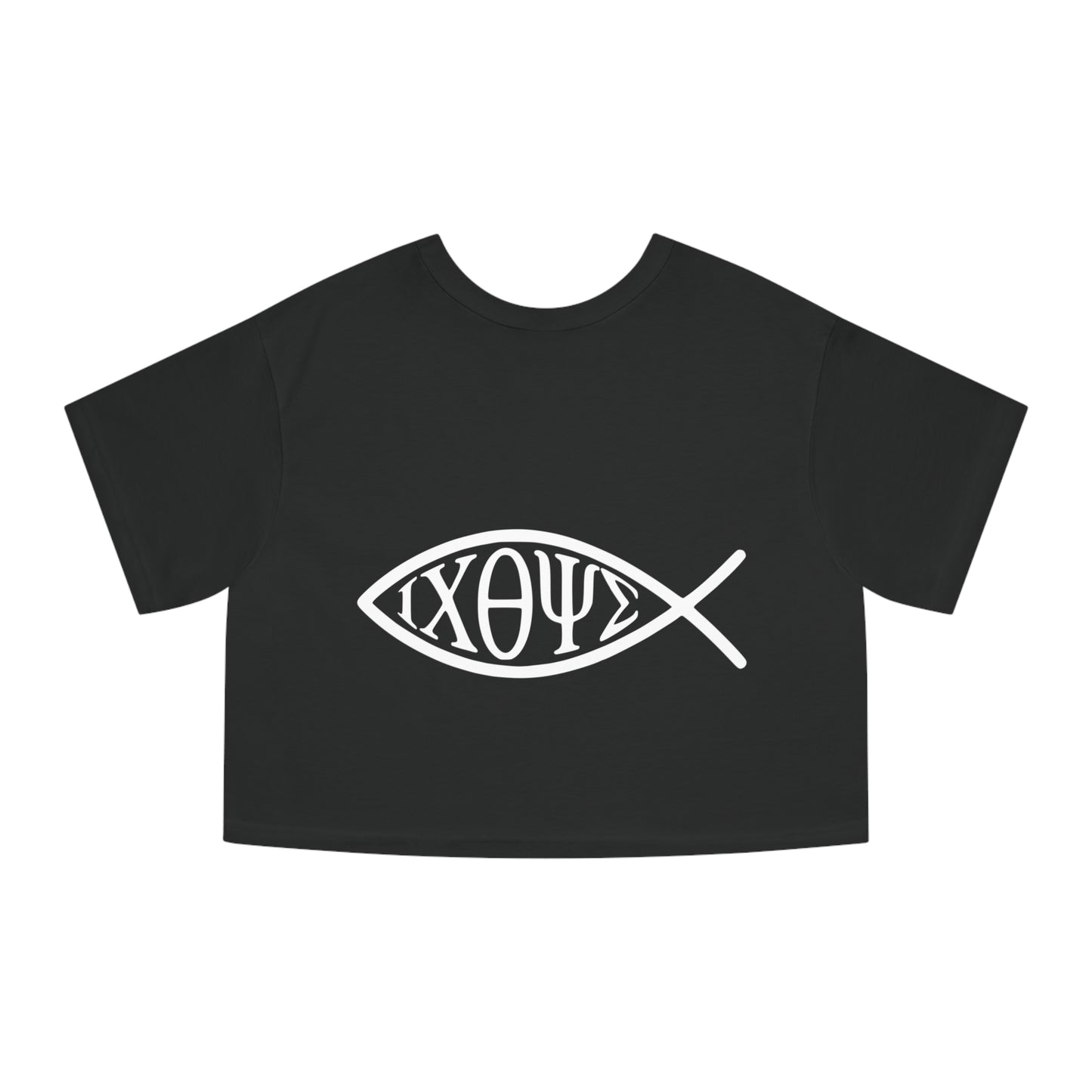 Ichthys: The Original Sign of Faith Under Fire ~ Champion Women's Heritage Cropped T-Shirt