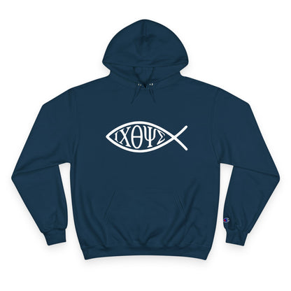 Ichthys: The Original Sign of Faith Under Fire ~ Champion Hoodie