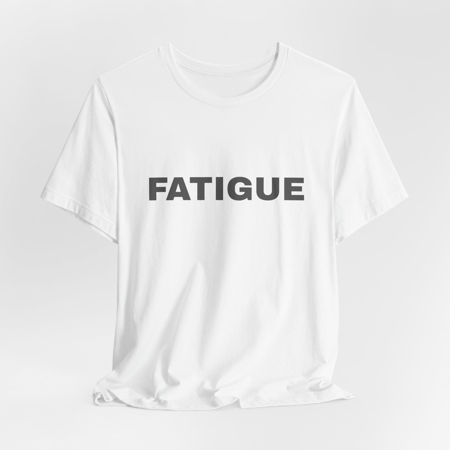BLACK FATIGUE — Minimalist Bold Text T-Shirt (Black & Brown Editions)