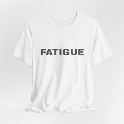 BLACK FATIGUE — Minimalist Bold Text T-Shirt (Black & Brown Editions)