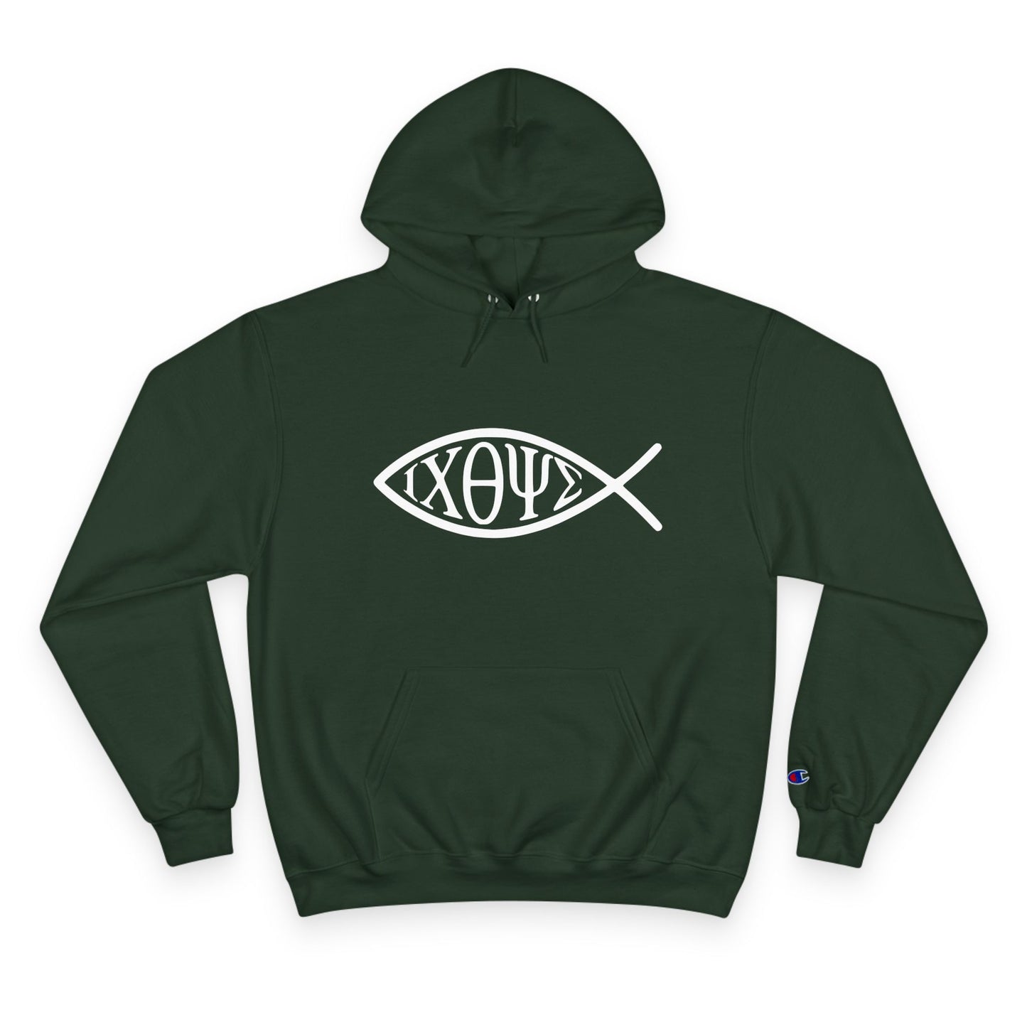 Ichthys: The Original Sign of Faith Under Fire ~ Champion Hoodie