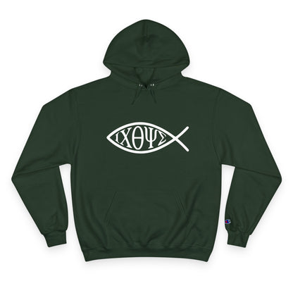 Ichthys: The Original Sign of Faith Under Fire ~ Champion Hoodie