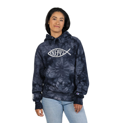 Champion® Reverse Weave® Tie-Dye Hoodie — ICHTHYS (If You Know, You Know)