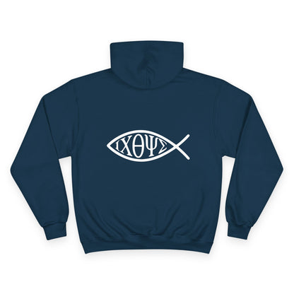 Ichthys: The Original Sign of Faith Under Fire ~ Champion Hoodie