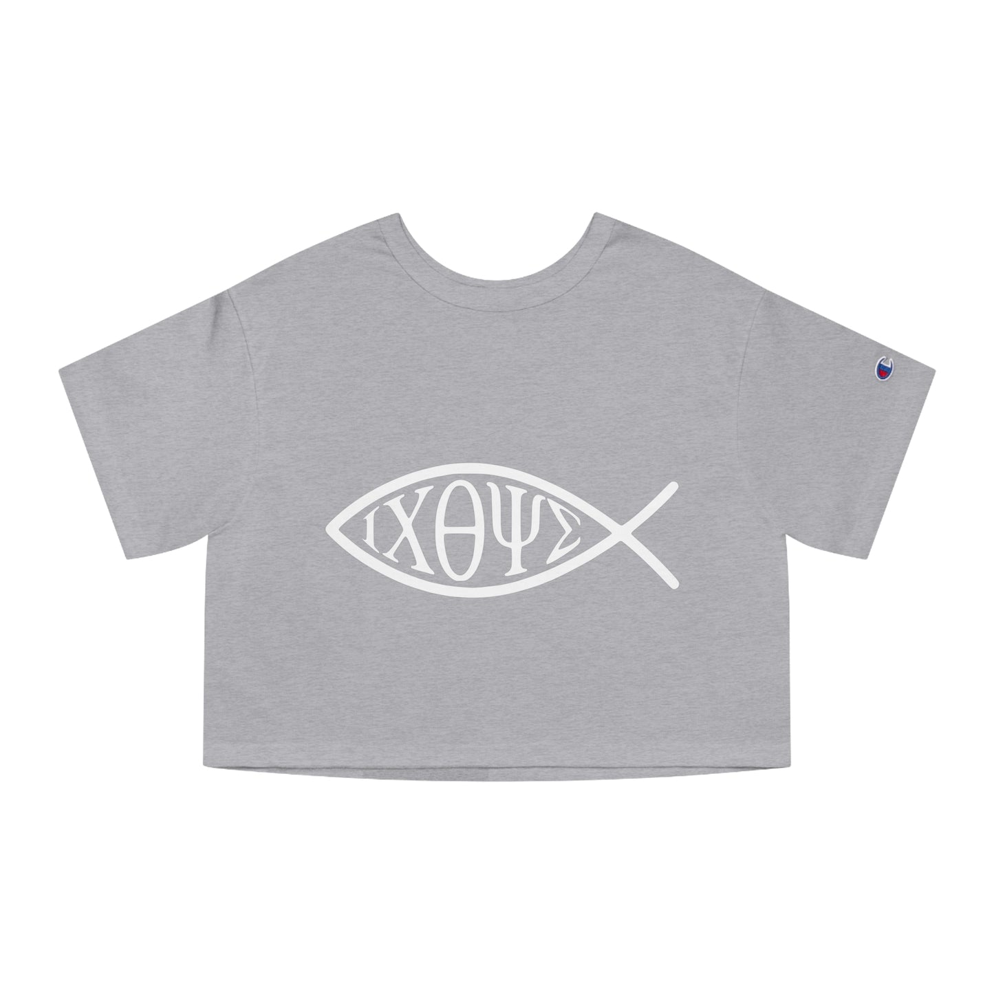 Ichthys: The Original Sign of Faith Under Fire ~ Champion Women's Heritage Cropped T-Shirt