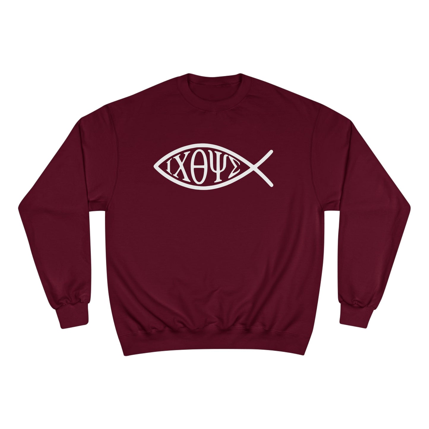 Ichthys: The Original Sign of Faith Under Fire ~ Champion Sweatshirt