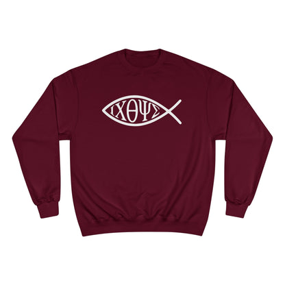 Ichthys: The Original Sign of Faith Under Fire ~ Champion Sweatshirt