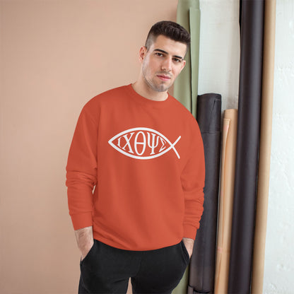 Ichthys: The Original Sign of Faith Under Fire ~ Champion Sweatshirt