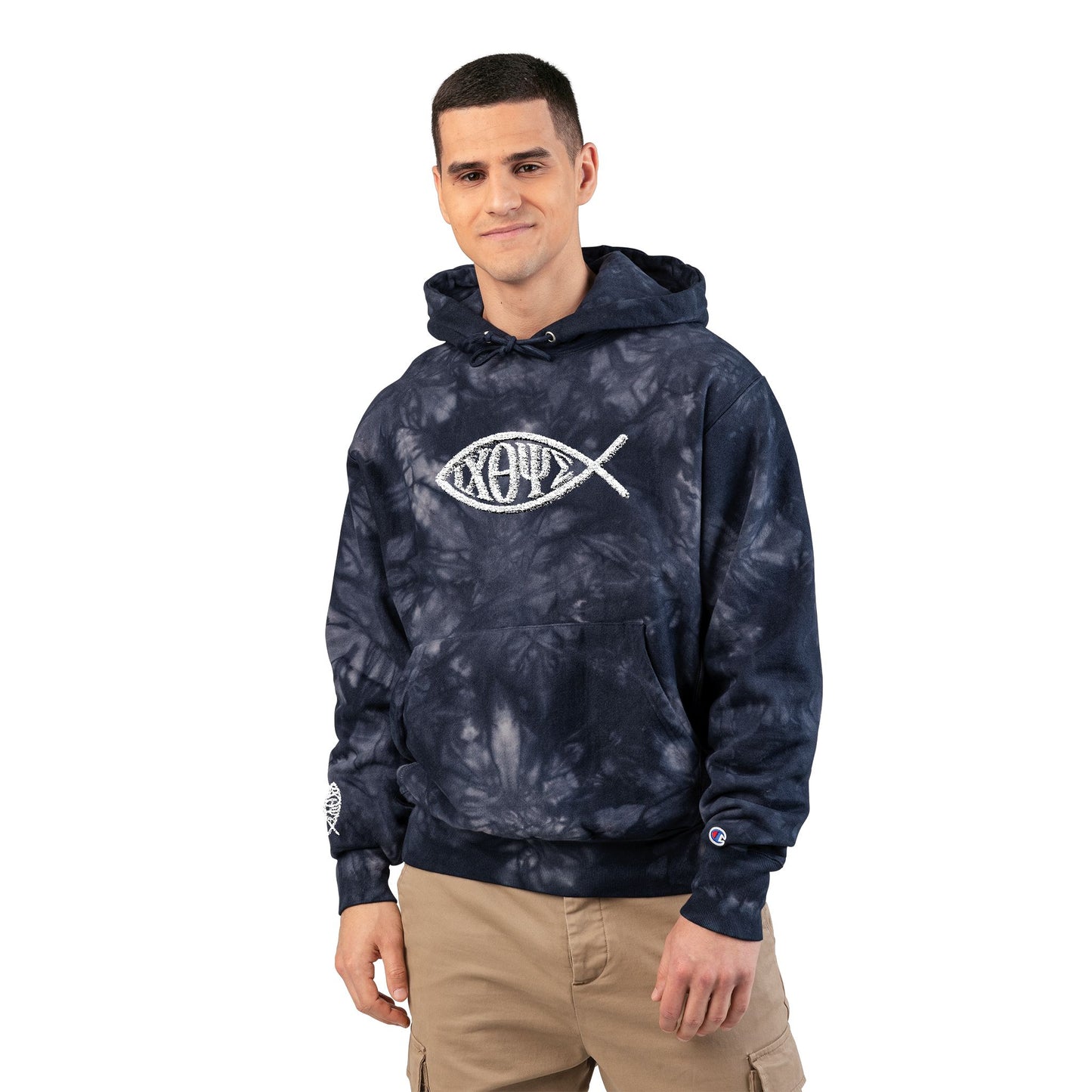 Champion® Reverse Weave® Tie-Dye Hoodie — ICHTHYS (If You Know, You Know)