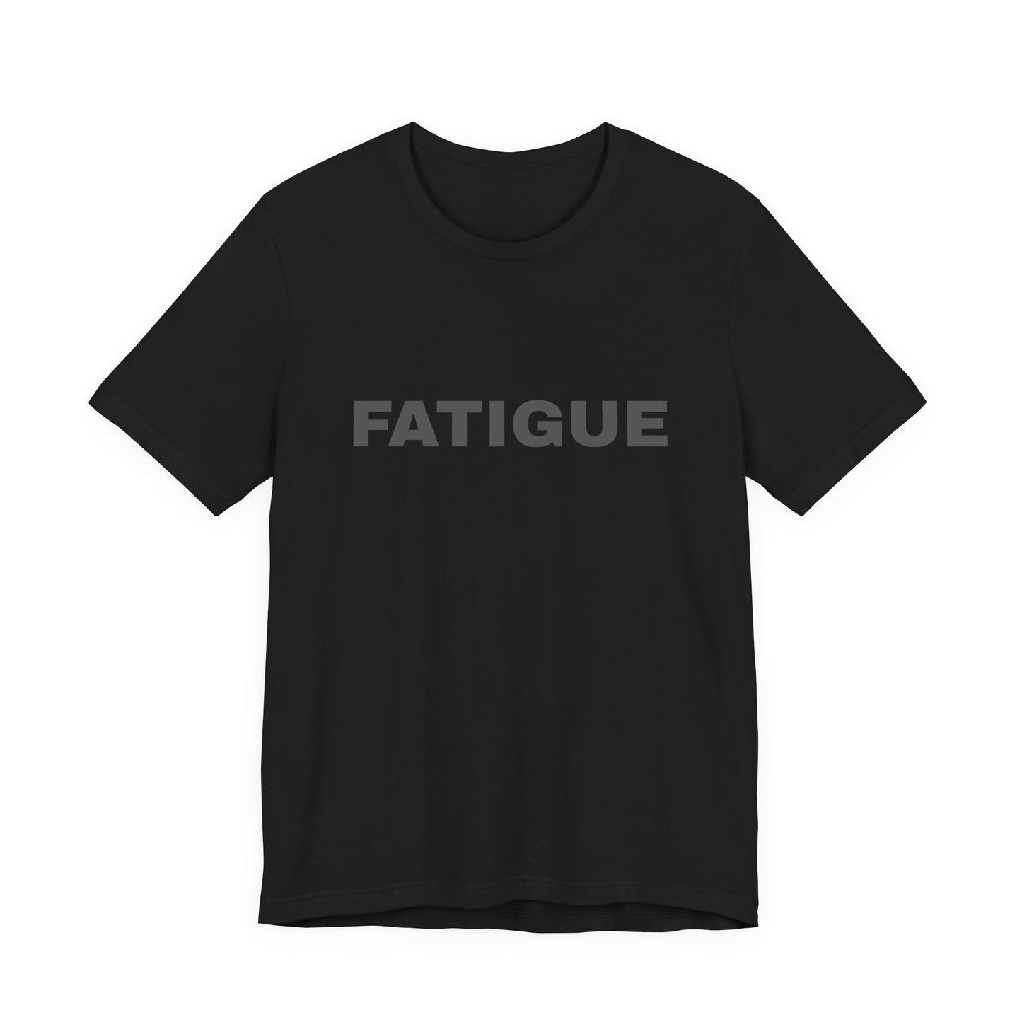 BLACK FATIGUE — Minimalist Bold Text T-Shirt (Black & Brown Editions)