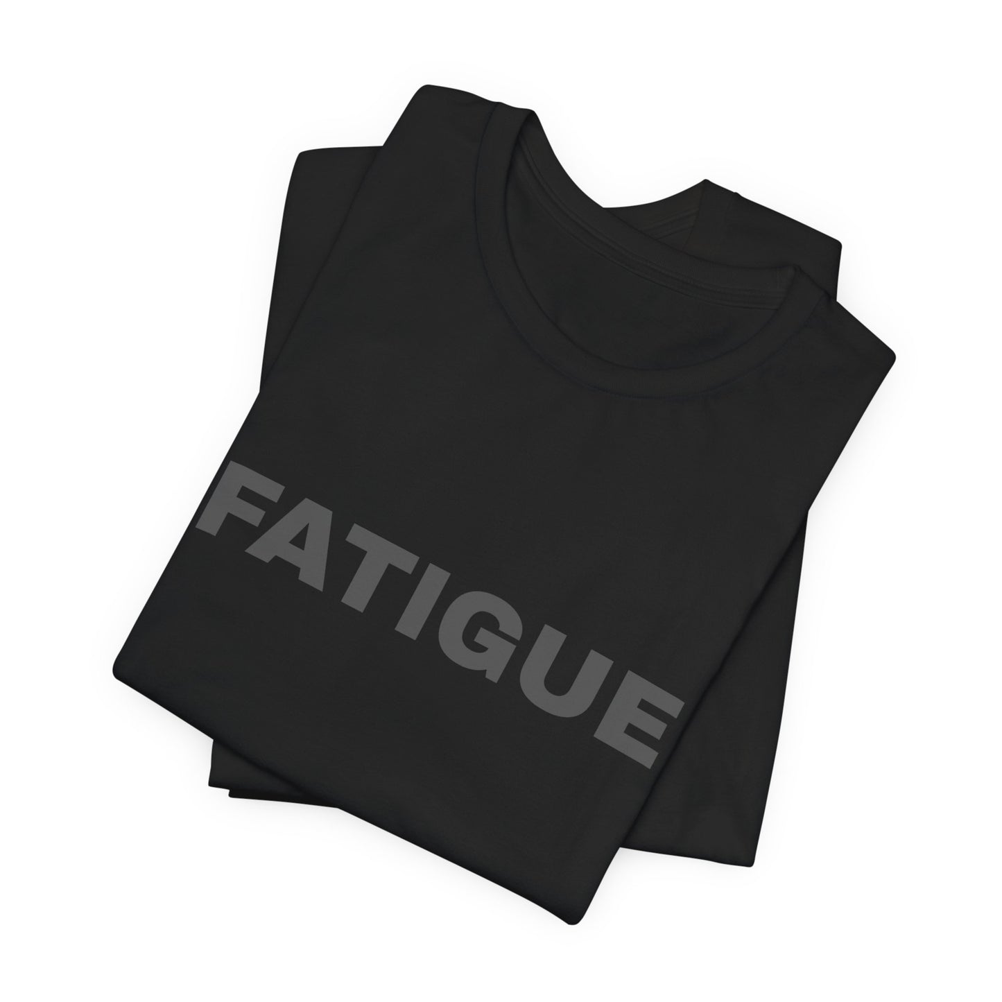 BLACK FATIGUE — Minimalist Bold Text T-Shirt (Black & Brown Editions)