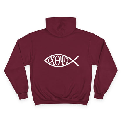 Ichthys: The Original Sign of Faith Under Fire ~ Champion Hoodie