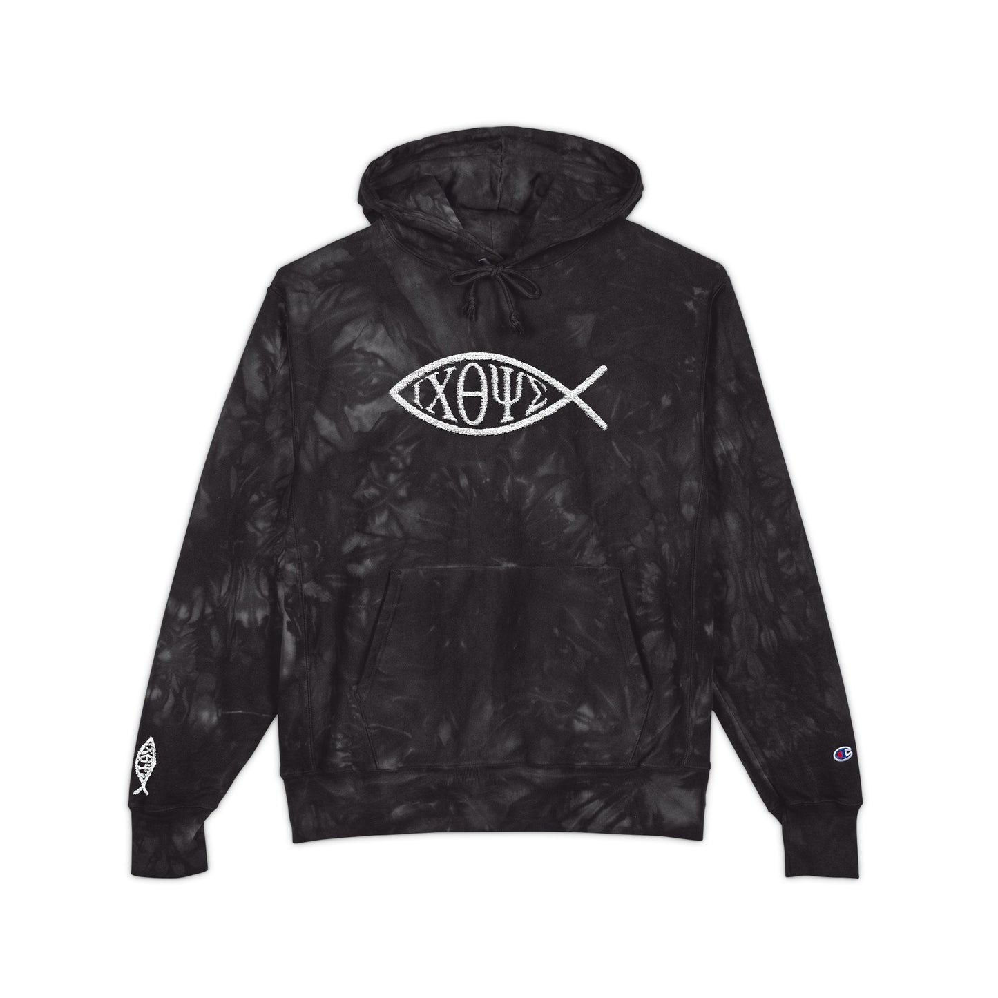 Champion® Reverse Weave® Tie-Dye Hoodie — ICHTHYS (If You Know, You Know)
